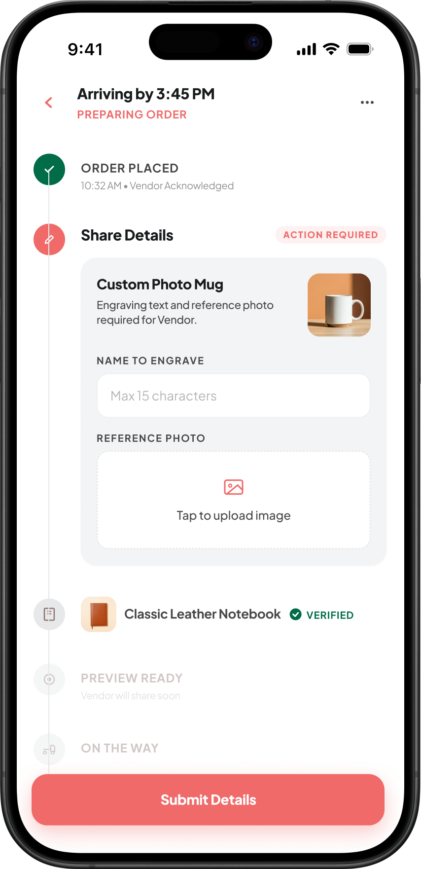 Share customisation details